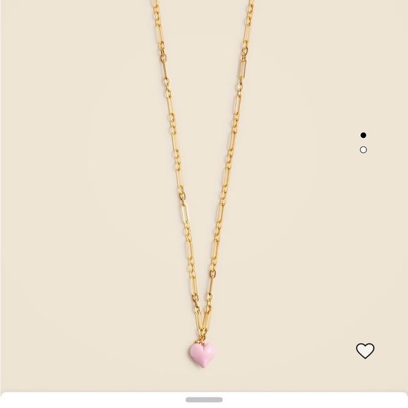 J. Crew Gold Necklace with Pink Heart Pendant - Picture 3 of 8